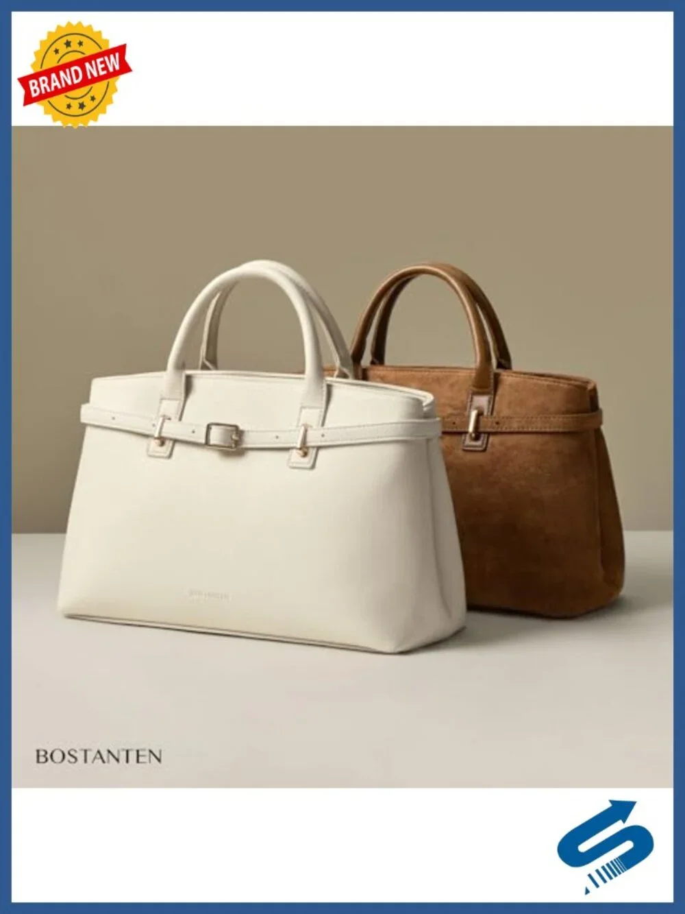 Structured Vegan Leather Satchel Tote Handbag with Removable Strap